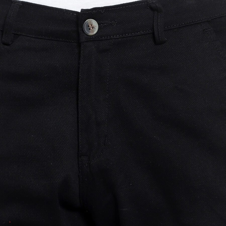 Cross Pocket Slim Fit Trousers, Black, large image number null
