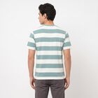 Men's Aqua Round Neck Regular T-Shirt, Aqua, small