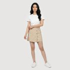Women Beige Regular Fit Wrap Front Shorts, गहरा पीला, small