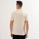 Men's Off-White Cotton Blend Half Sleeve Cuban Collar Casual Shirt, ऑफ व्हाइट, small image number null