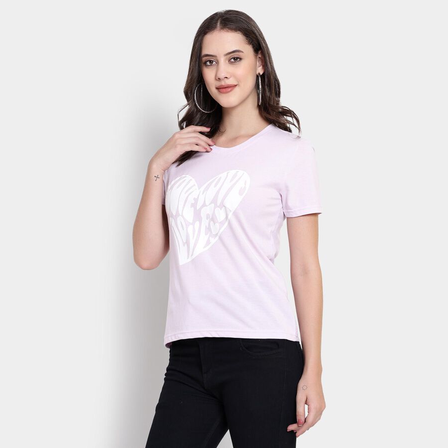 Ladies' Round Neck T-Shirt , लाइलेक, large image number null