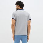 Men's Muted Grey Polo Neck Classic T-Shirt, Mid Blue, small image number null