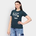 Ladies' Round Neck T-Shirt, गहरा हरा, small