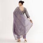 Women's Lavender Round Neck Embroidered Kurta, Lilac, small image number null