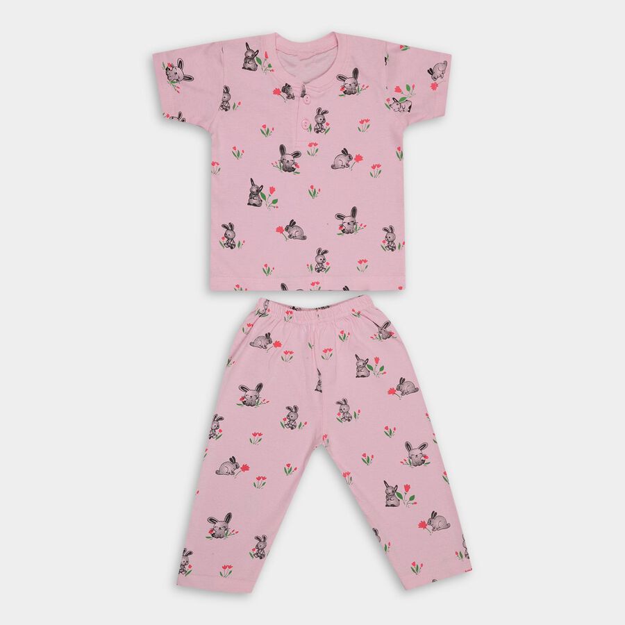 Infants' 100% Cotton Suit Night, गुलाबी, large
