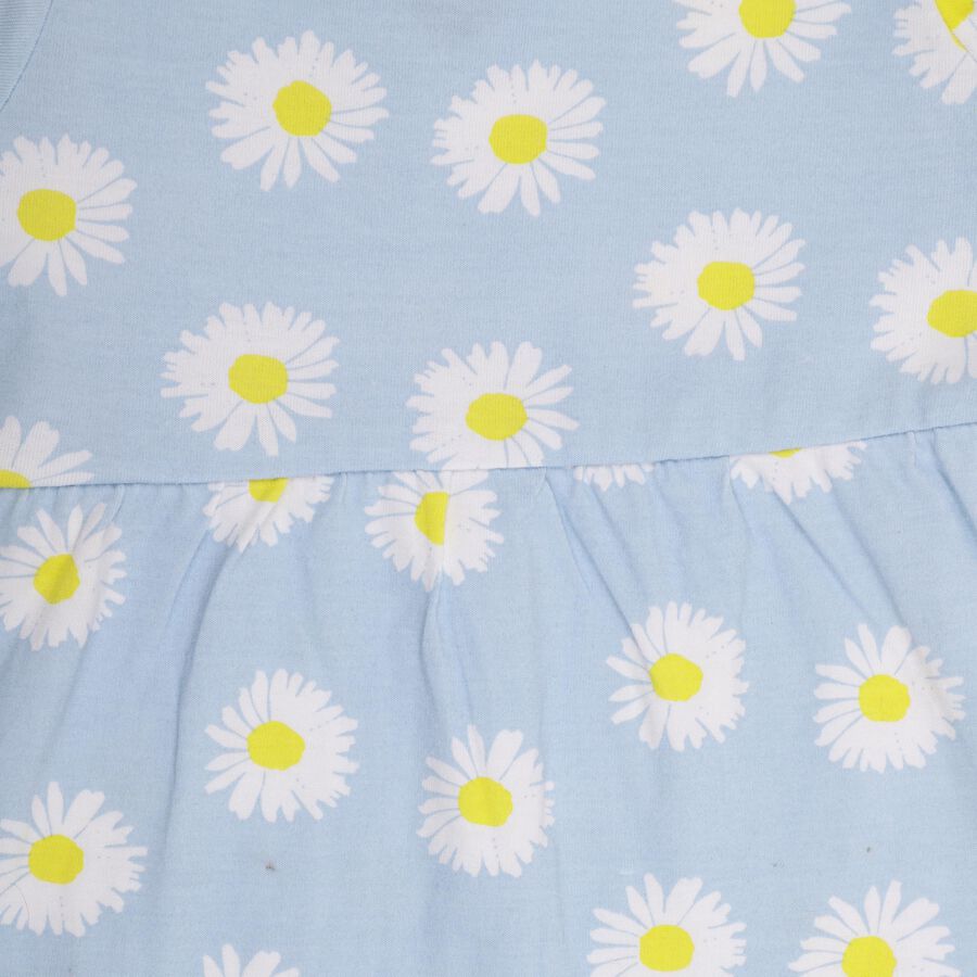 Infant Girls' 100% Cotton Frock , हल्का नीला, large image number null