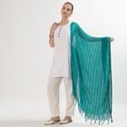 Women's Vibrant Green Striped Dupatta, Dark Green, small image number null