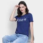 Ladies' Round Neck T-Shirt , Navy Blue, small image number null