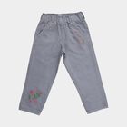 Girls' Muted Steel Grey Relaxed Fit Floral Embroidered Jeans, Light Grey, small