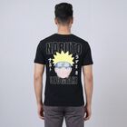 Men's Black Cotton Round Neck Casual T-Shirt, Black, small