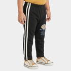 Boys Black Straight Fit Graphic Printed Pyjama, Black, small