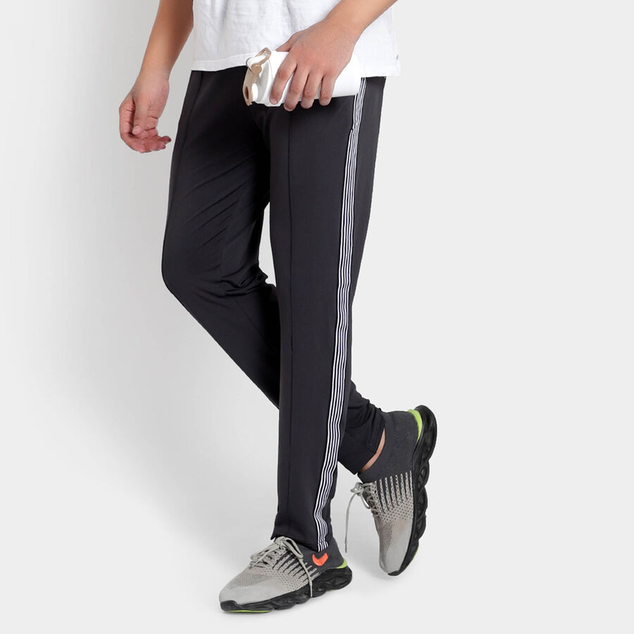 Cut & Sew Track Pants, Dark Grey, large image number null