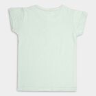 Girl's Cotton T-Shirt, हल्का हरा, small image number null