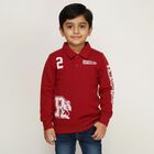 Boys Deep Maroon Polo Neck Casual Sweatshirt, मरून, small image number null