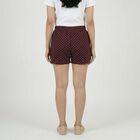 Women's Wine Cotton Minimalist Shorts, वाइन, small