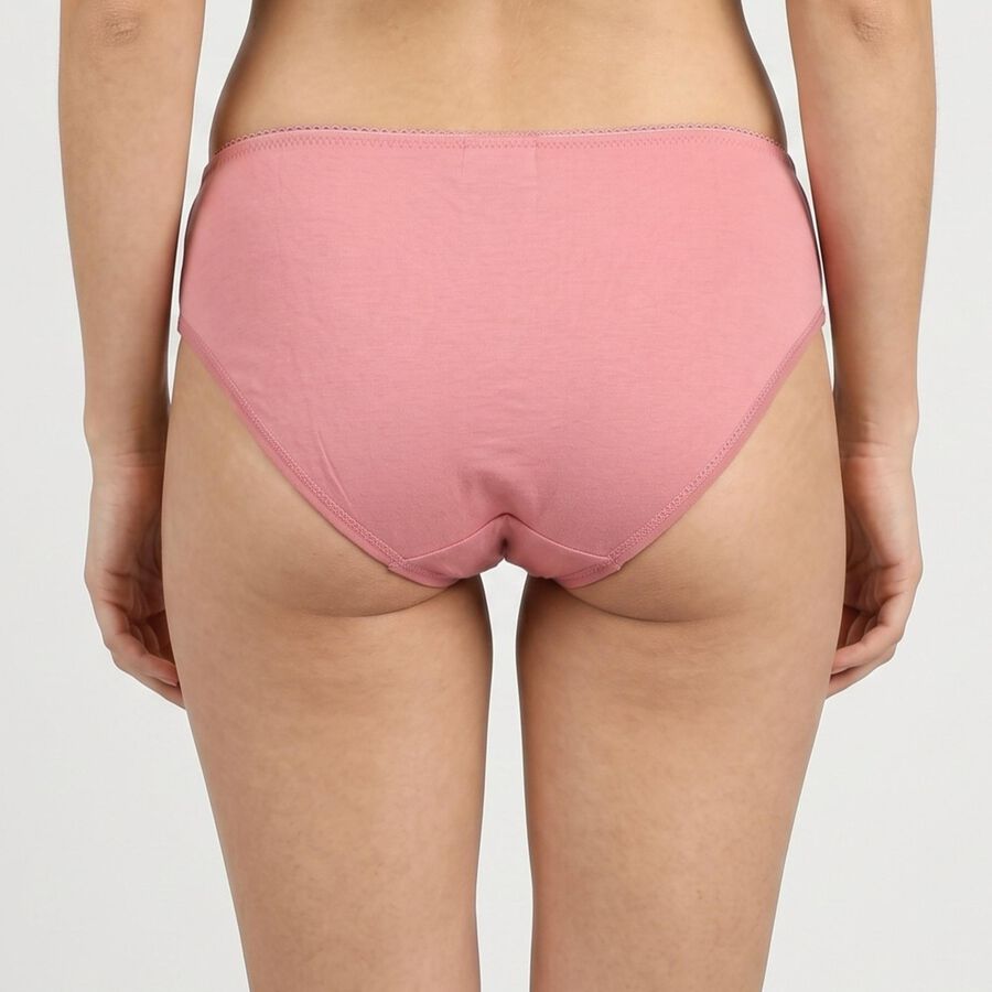 Women's Pink Regular Fit Solid Brief Panty, चुनिंदा, large