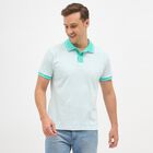 Men's 100% Cotton Collared Half Sleeves T-Shirt , Aqua, small image number null
