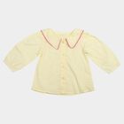 Infants Yellow Cotton Peter Pan Collar Shirt, पीला, small
