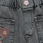 Infants' Light Grey Regular Fit Floral Embroidered Jeans, Light Grey, small