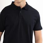 Men's Deep Midnight Navy Blue Cotton Polo Collar Classic T-Shirt, Navy Blue, small