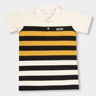 Boys Bright Mustard Yellow Polo Neck Casual T-Shirt, Yellow, small image number null