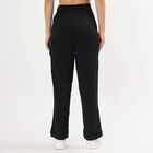 Women's Black Regular Fit Solid Track Pants, Black, small