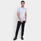 Men's Round Neck Half Sleeves T-Shirt, Silver, small