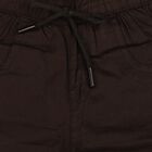 Boys Brown Regular Fit Drawstring Jogger Trousers, Brown, small