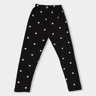 Girls' Jet Black Regular Fit Printed Pyjamas, Black, small image number null