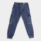 Boys' 100% Cotton Jeans , गहरा नीला, small image number null