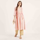 Embroidered 3/4th Sleeve Kurta, White, small image number null