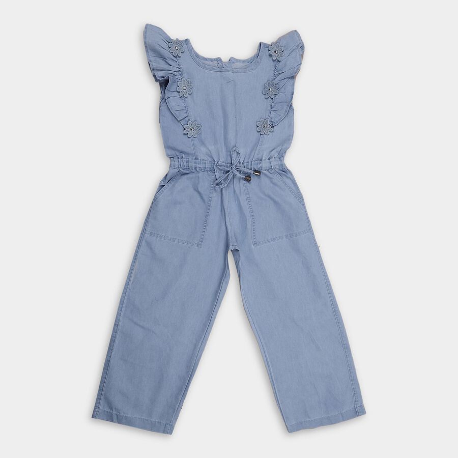 Girls' Jump Suit , मध्यम नीला, large image number null