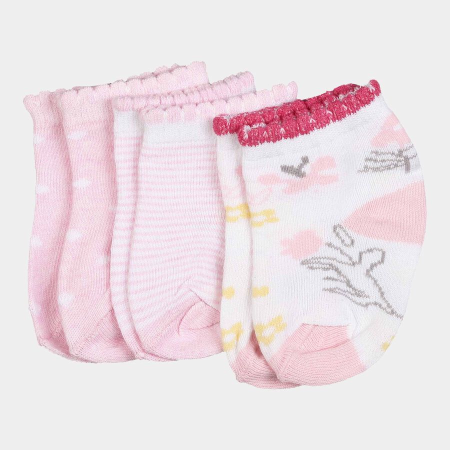 Infants Cotton Solid Socks, Pink, large image number null