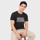 Men's Dark Grey Round Neck Regular T-Shirt, Dark Grey, small