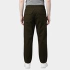 Men's Slim Fit Casual Trousers, Olive, small