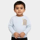 Infants Light Powder Blue Cotton Round Neck Casual T-Shirt, Light Blue, small image number null
