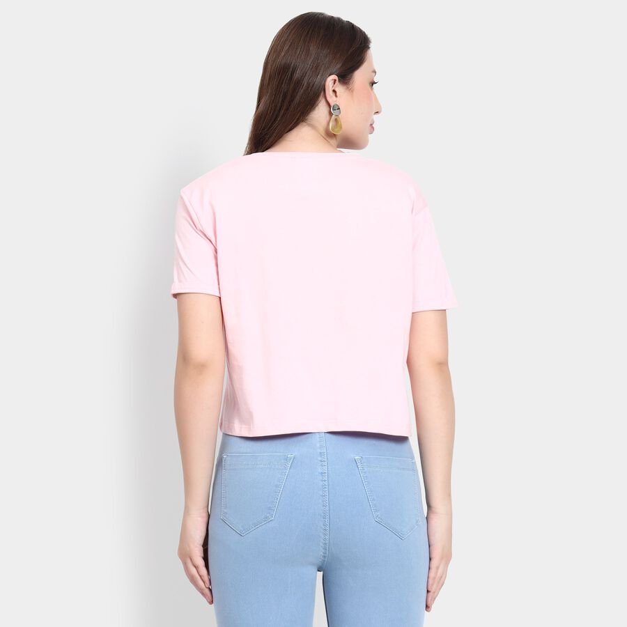 Ladies' 100% Cotton Crop  Top, Pink, large image number null