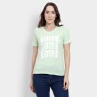 Ladies' Round Neck T-Shirt, निऑन ग्रीन, small