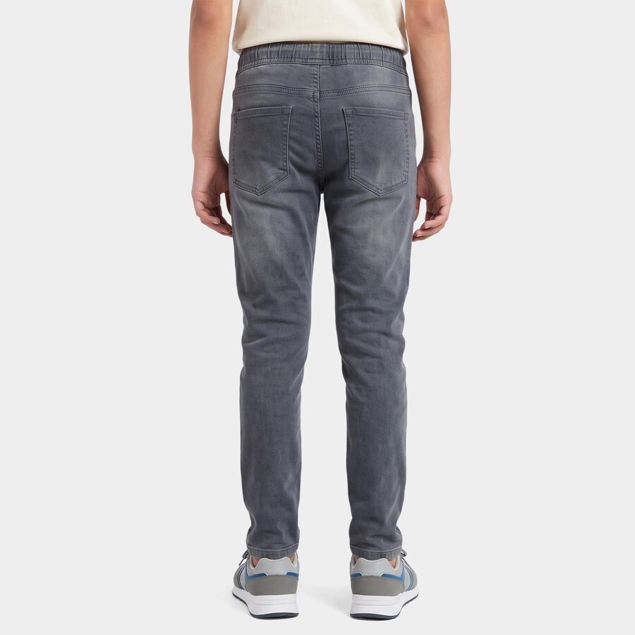 Boys Grey Slim Fit Washed Jeans, Light Grey, large