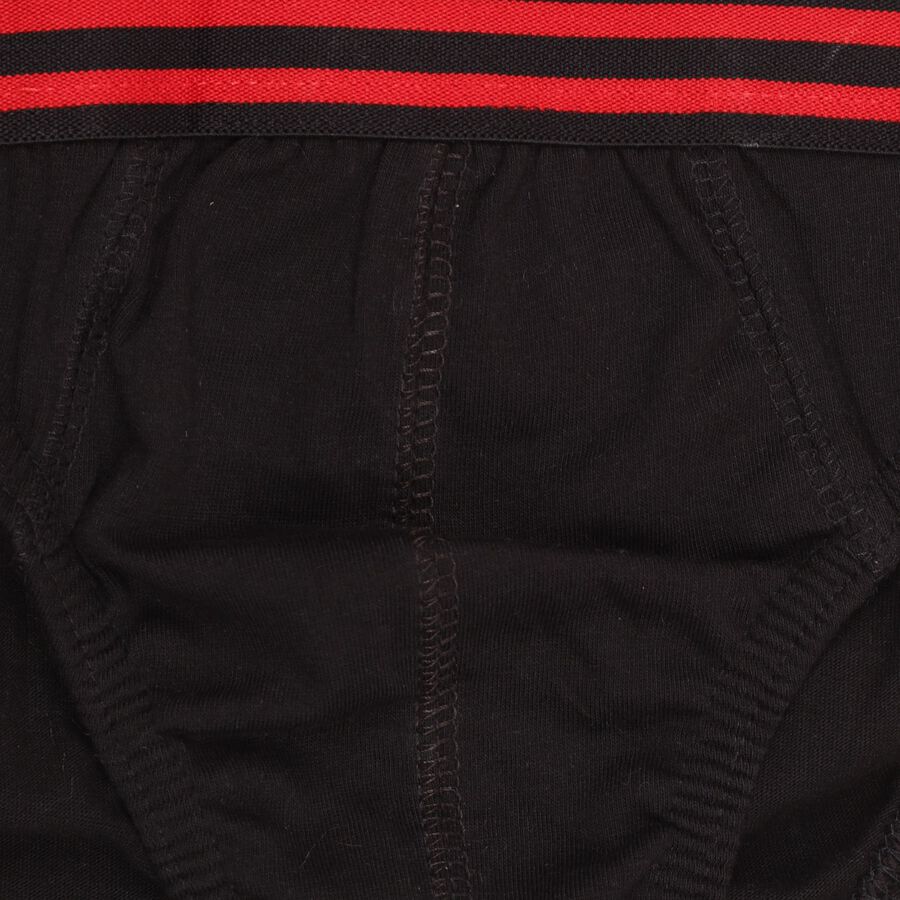 Boy's Cotton Briefs, Black, large