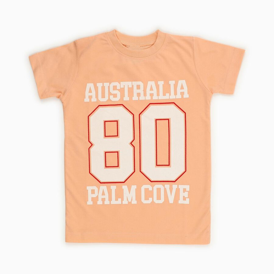 Boys' Half Sleeves T-Shirt, Orange, large image number null