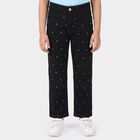 Girls Black Straight Fit Printed Jeans, Black, small