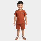Boys' Knit Baba Suit, Rust, small