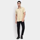 Men's 100% Cotton Casual Shirt, भूरा, small