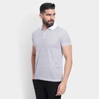 Men's Collared Half Sleeves T-Shirt, White, small