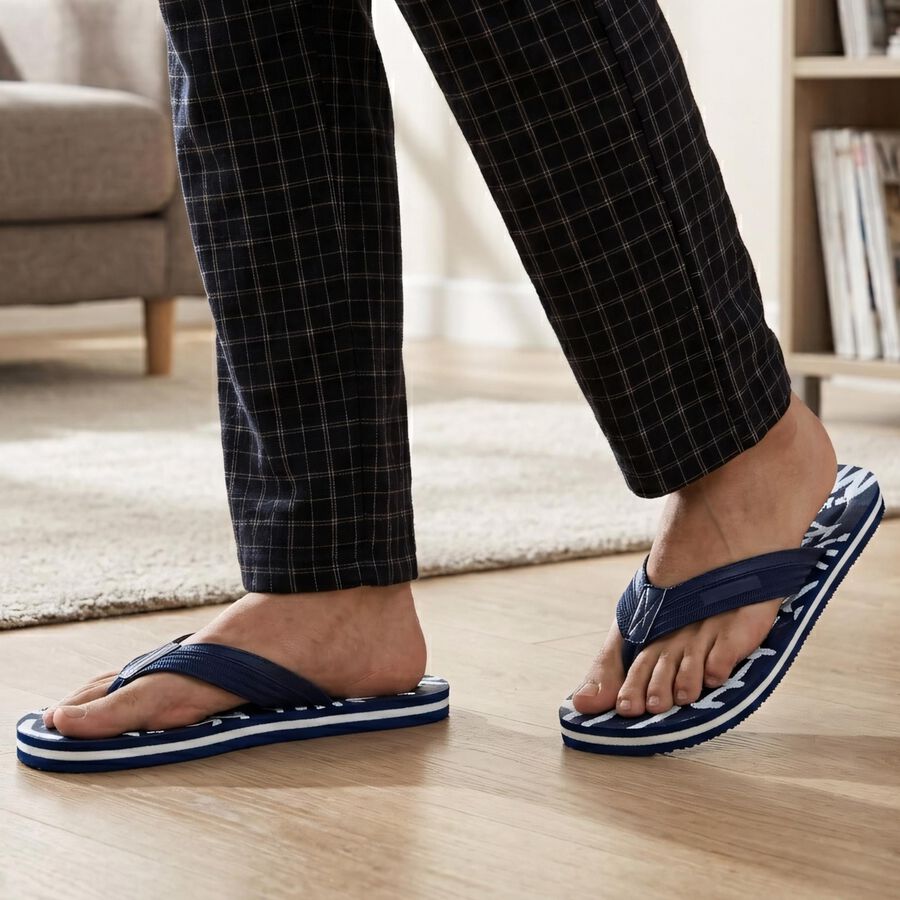 Men's Slipper, नेवी ब्लू, large
