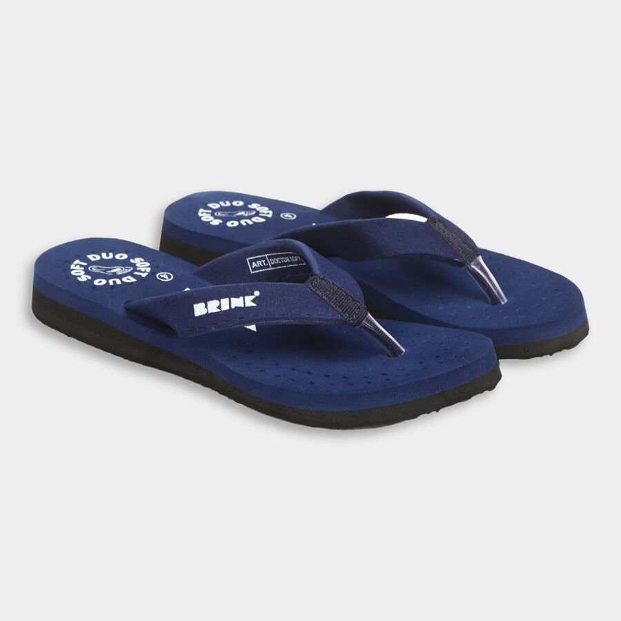Womens Printed Sliders, Navy Blue, large image number null