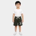 Boys Olive Green Regular Fit Graphic Print Bermuda Shorts, ओलिव, small