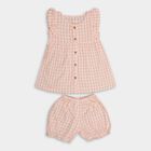 Infant Girls' 100% Cotton Short Set, Peach, small