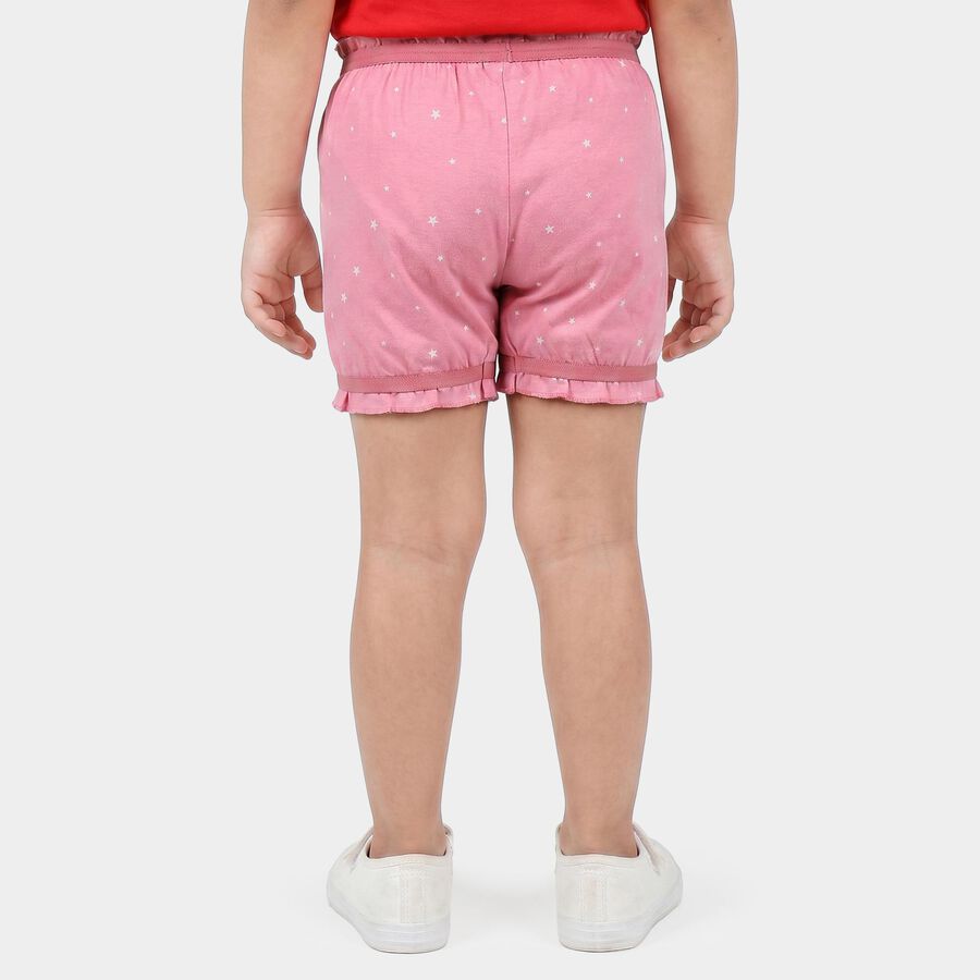 Girls Pink Regular Fit Star Printed Bloomer Shorts, गुलाबी, large